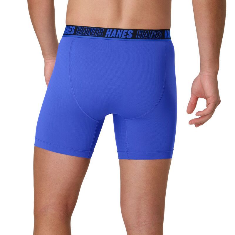 ヘインズ メンズ アンダーウェア ボクサーパンツ メッシュ Mens Hanes Moves 41 Bonus Pack Breathable Mesh Total Support Pouch Boxer Briefs Blue Black ブラック