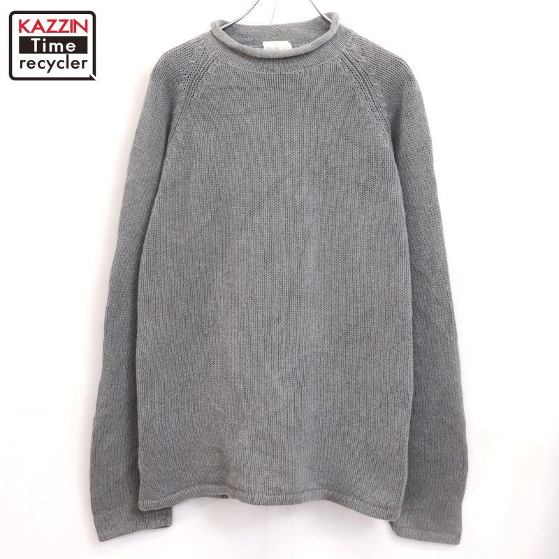 90s vintage J.CREW 無地 ロールネック コットン ニットセーター