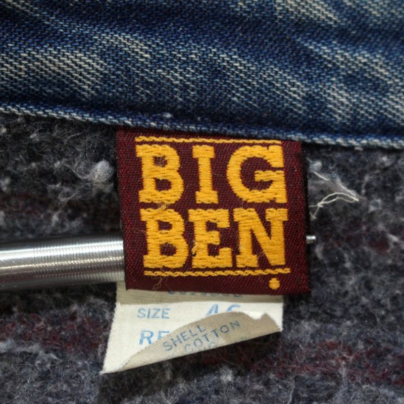 80s vintage BIGBEN 裏地ブランケット デニム カバーオール メンズ