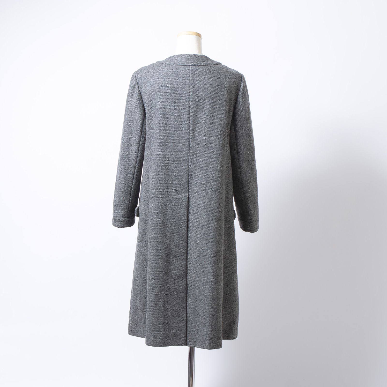 マルニ MARNI ノーカラー ロングコート グレー レディース 42 ウール 