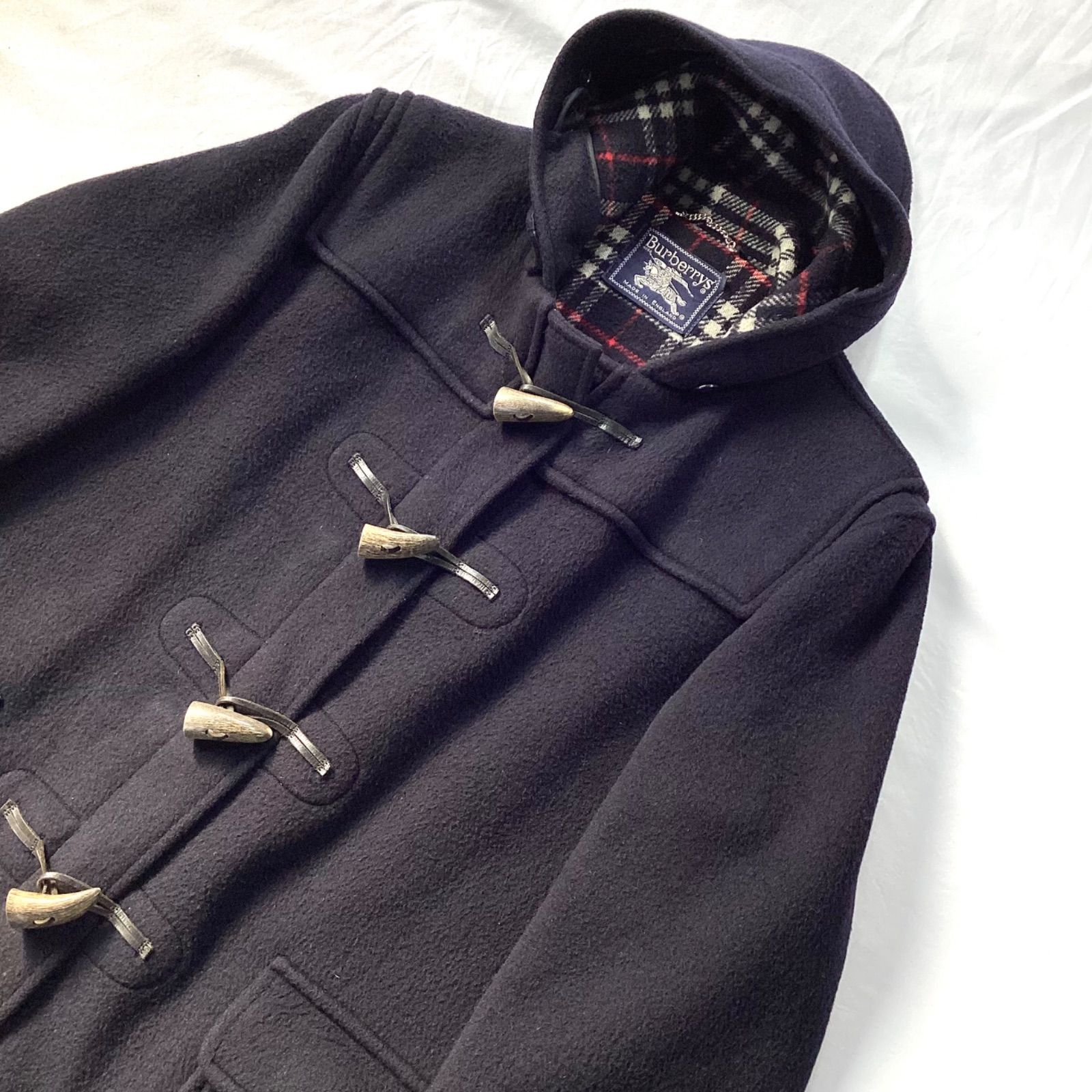 Burberry バーバリーズ　ダッフルコート　フード　ノバチェック　紺 BURBERRYS バーバリーズ バーバリーズ ダッフルコート ネイビー