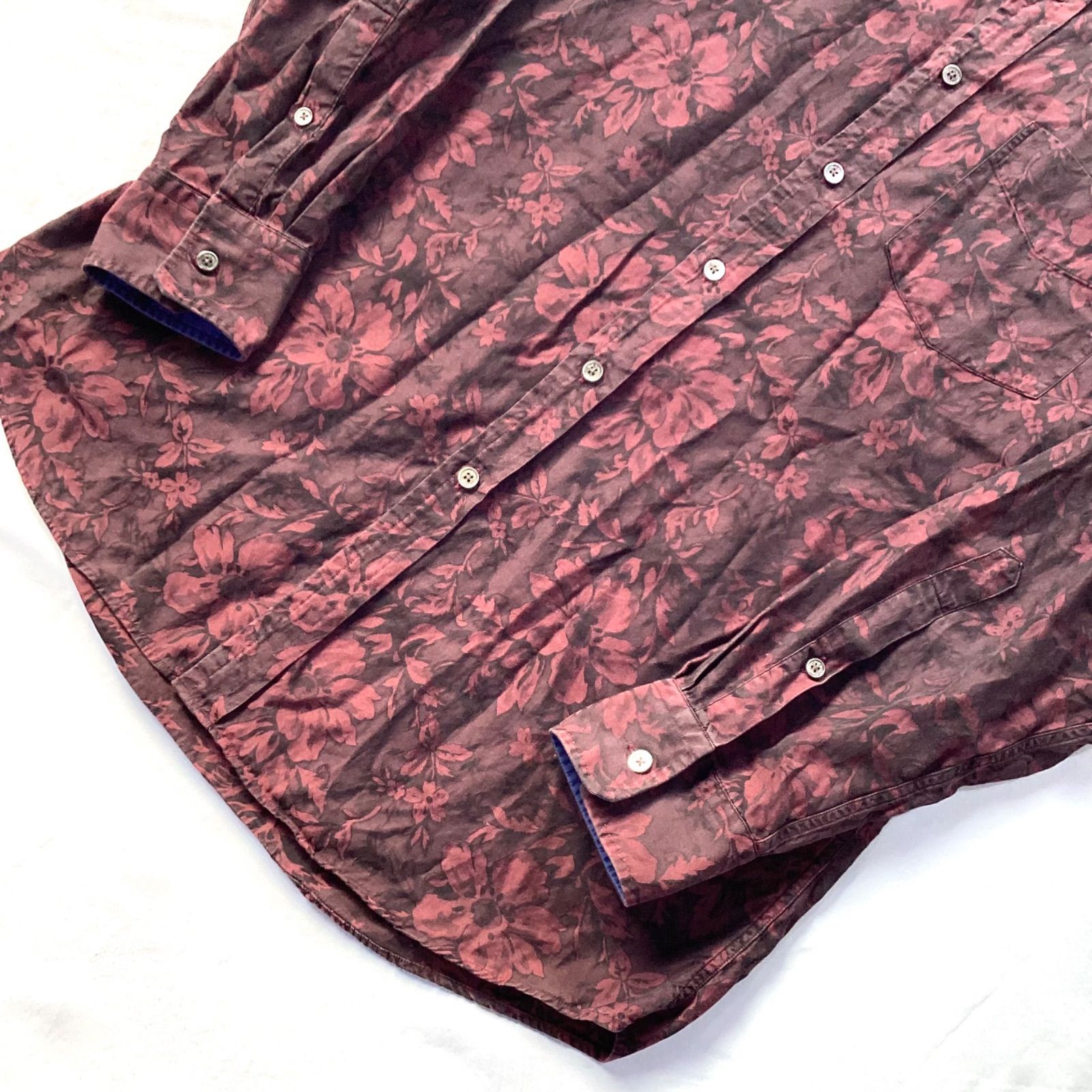Paul Smith ポールスミス シャツ 総柄 花柄 フローラル 長袖 ボルドー
