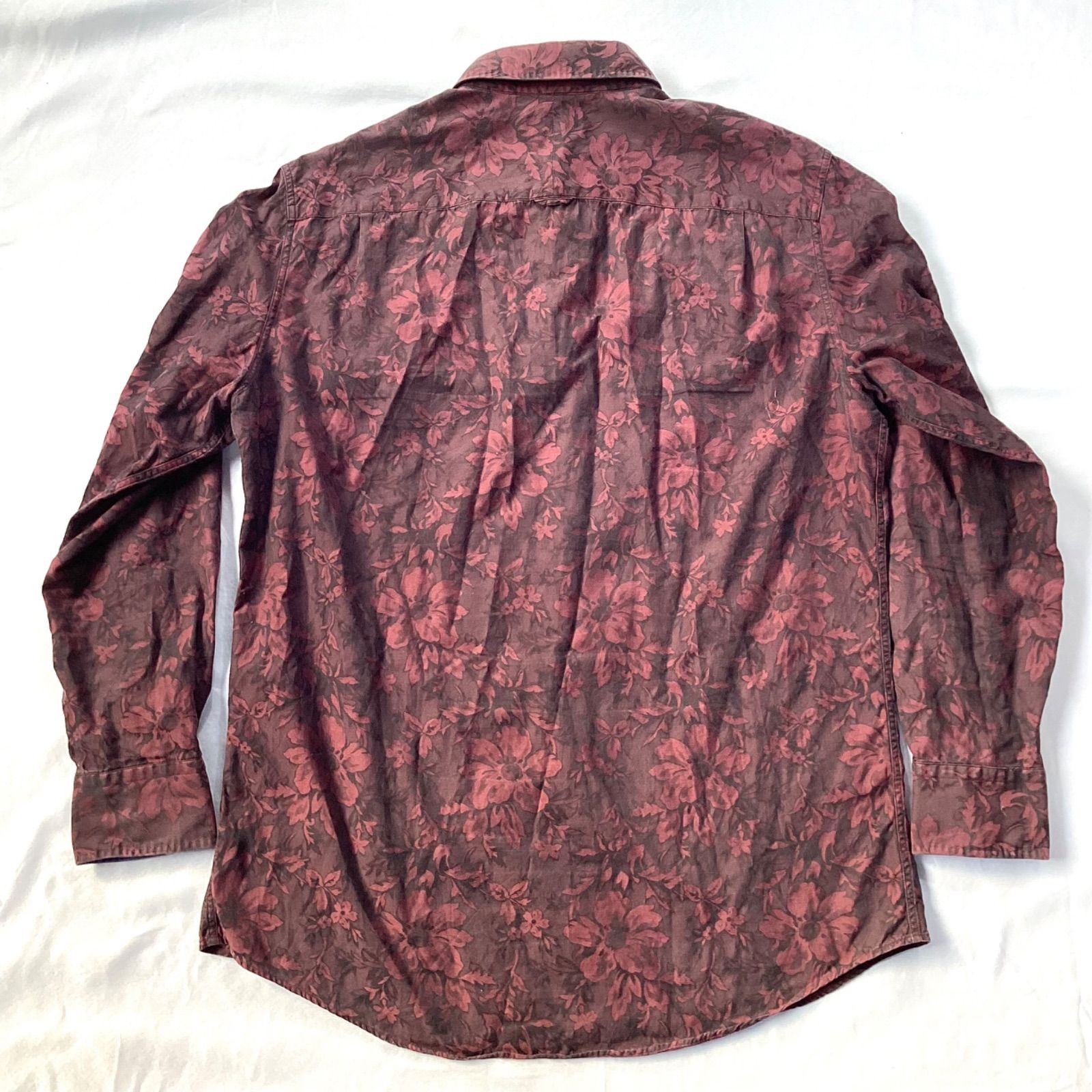 Paul Smith ポールスミス シャツ 総柄 花柄 フローラル 長袖 ボルドー