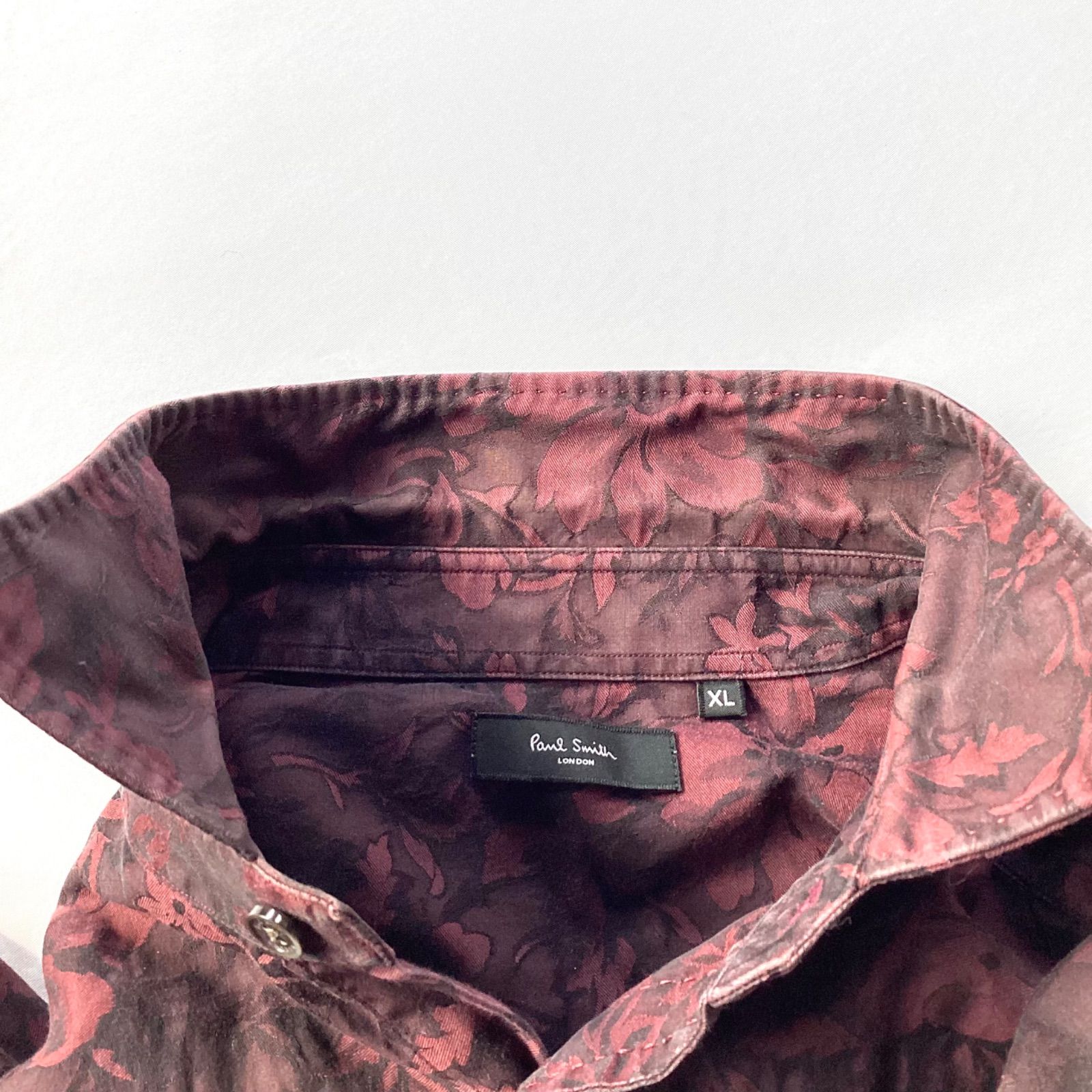 Paul Smith ポールスミス シャツ 総柄 花柄 フローラル 長袖 ボルドー