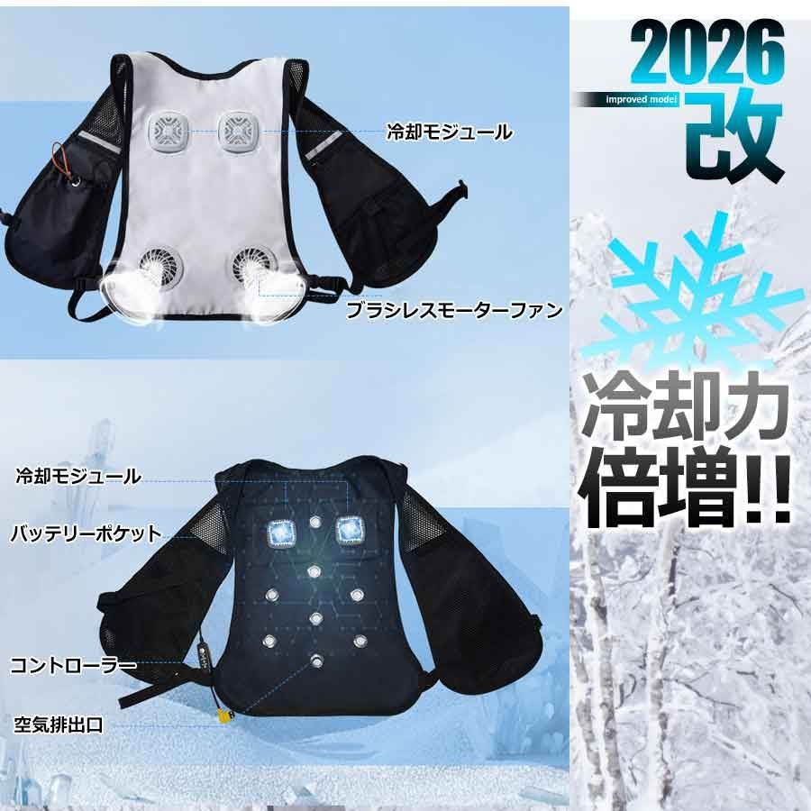 冷却ベスト 【2026】 冷却プレート2枚搭載 ペルチェ ベスト 超大冷却面