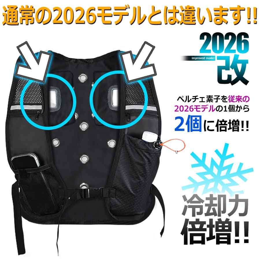 冷却ベスト 【2026】 冷却プレート2枚搭載 ペルチェ ベスト 超大冷却面