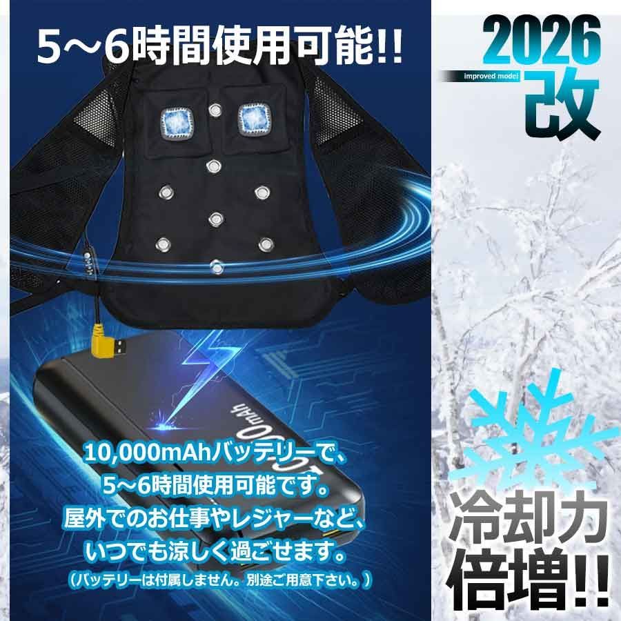 冷却ベスト 【2026】 冷却プレート2枚搭載 ペルチェ ベスト 超大冷却面