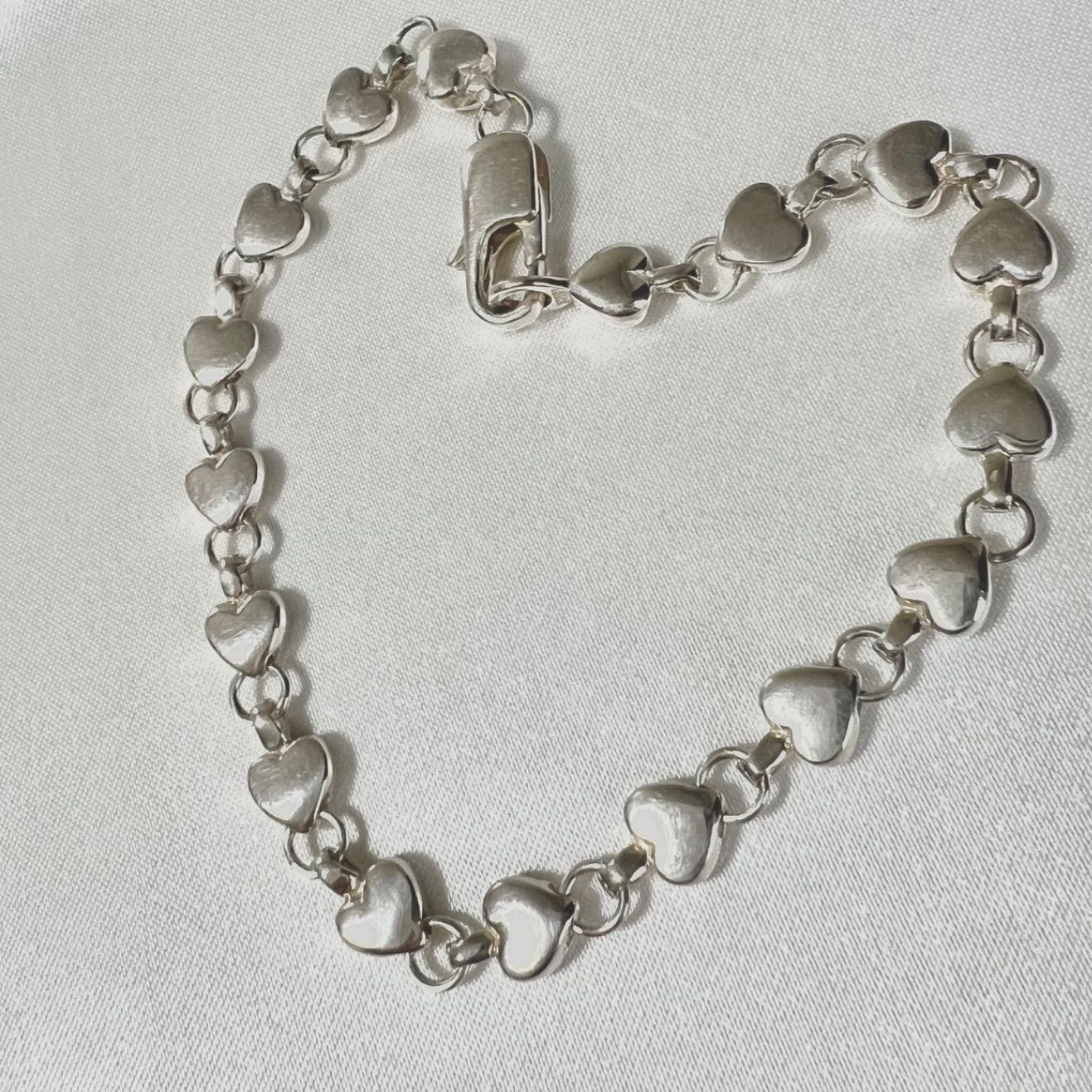 極美品】 ティファニー パフ ハート ブレスレット 11.49g 17.5cm