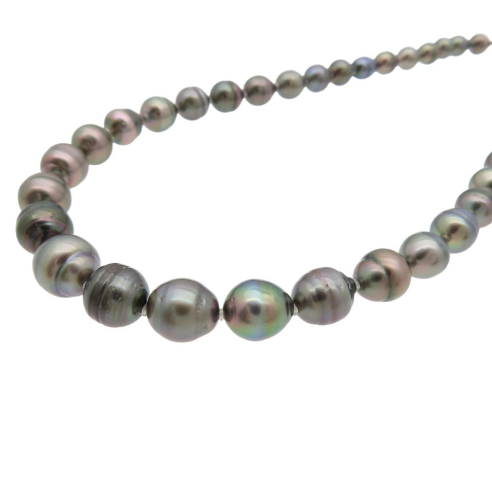 美品 8mm-13mm タヒチ バロックパール ピーコック ネックレス