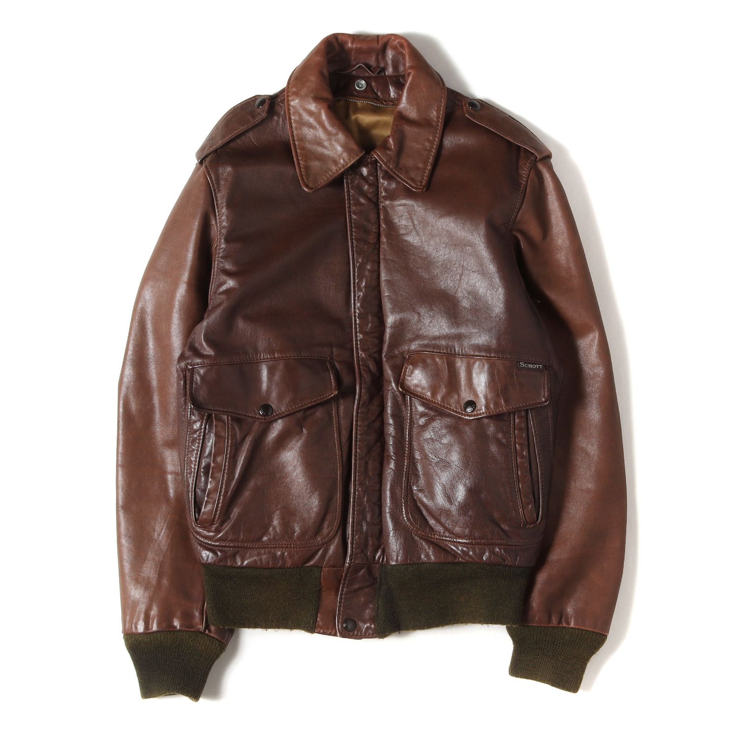 Schott ショット ジャケット ブラウン サイズ:38 | 雰囲気抜群 184SM 