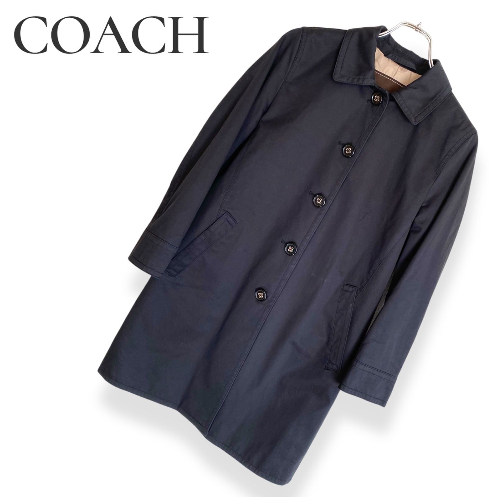 COACH コーチ ブラック レディース アウター ジャケット 長袖 トレンチ
