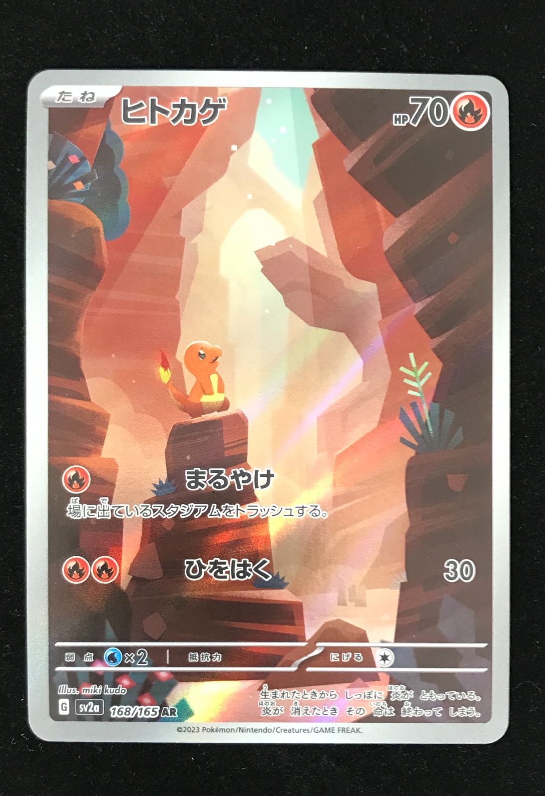 ポケモンカードゲーム ポケカ ヒトカゲ AR SV2a-168 強化拡張パック