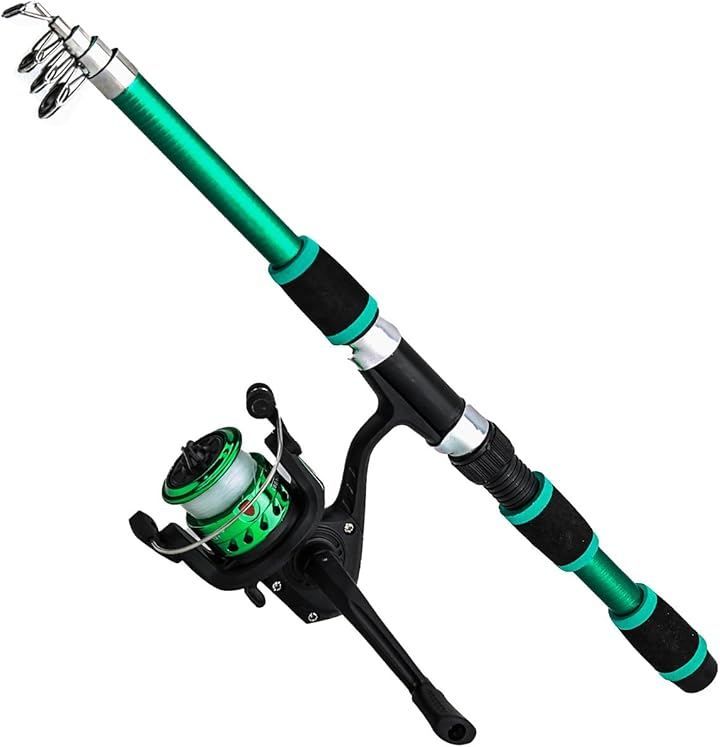 VORZIP 釣りセット 初心者 釣り道具 伸縮式釣竿2本＋スピニングリール2