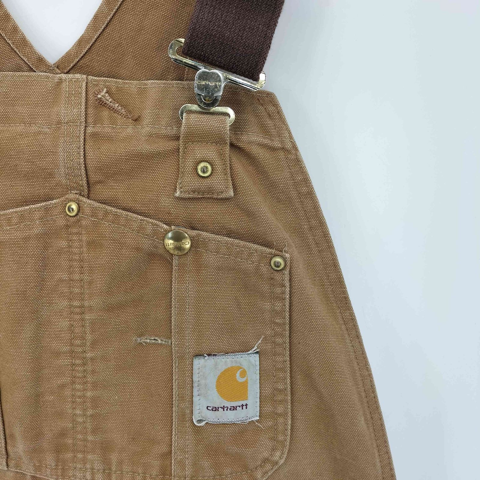 激レア 80s Carhartt ダック ダブルニー オーバーオール 38x32 80-90's Carhartt ダブルニー！ ダック オーバーオール USA製 240501
