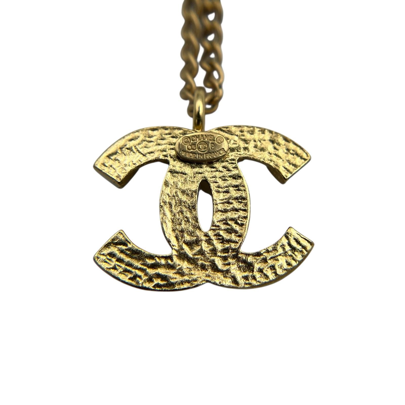 シャネル CHANEL ネックレス ココマーク スタッズ GP ゴールド メンズ 