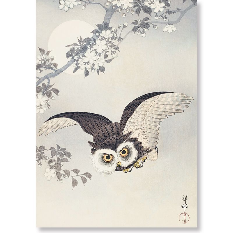 A2サイズ 小原古邨 ポスター 桜に木菟 ミミズク 浮世絵 日本画 和風