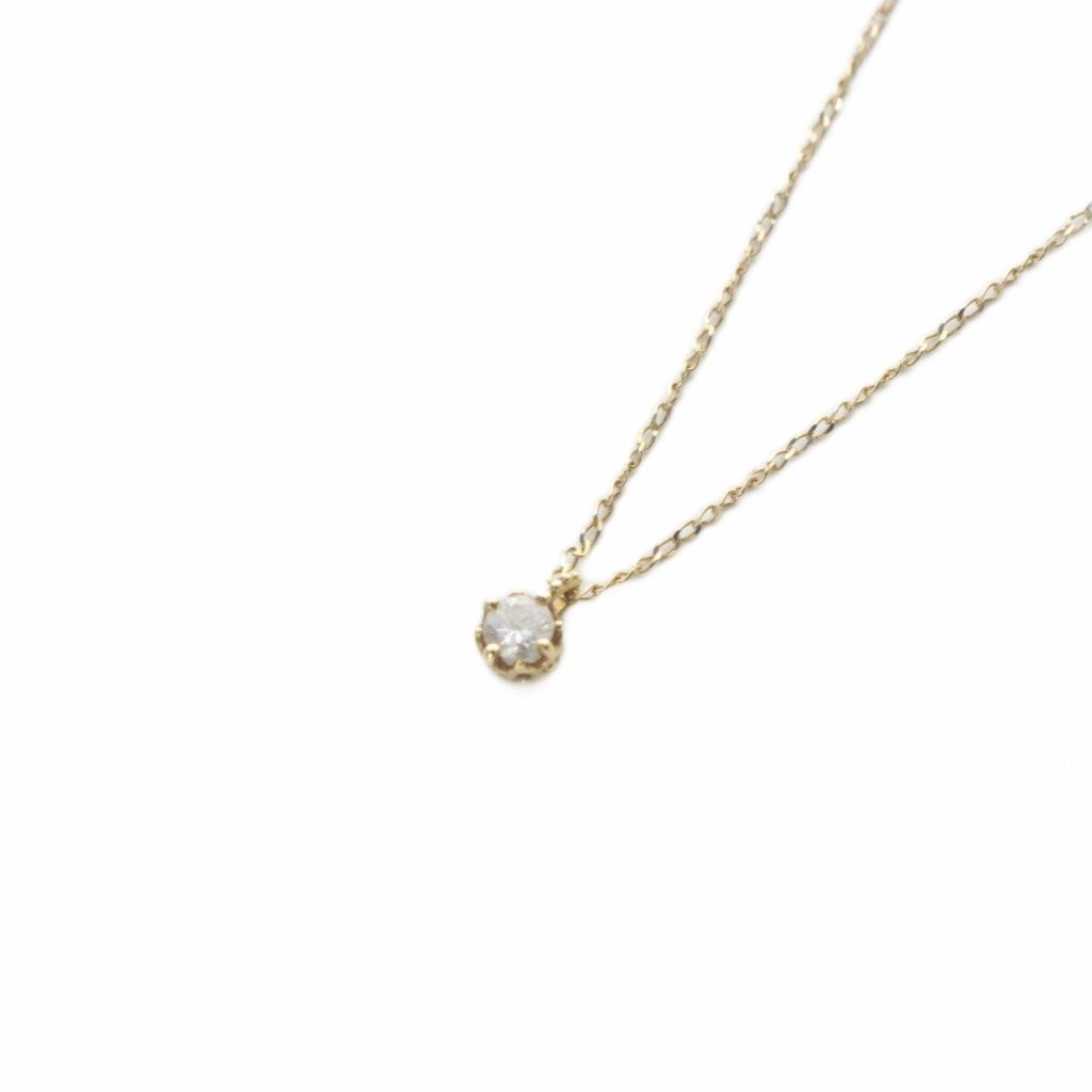 アガット agete ネックレス K18 0.1ct イエローゴールド - メルカリ