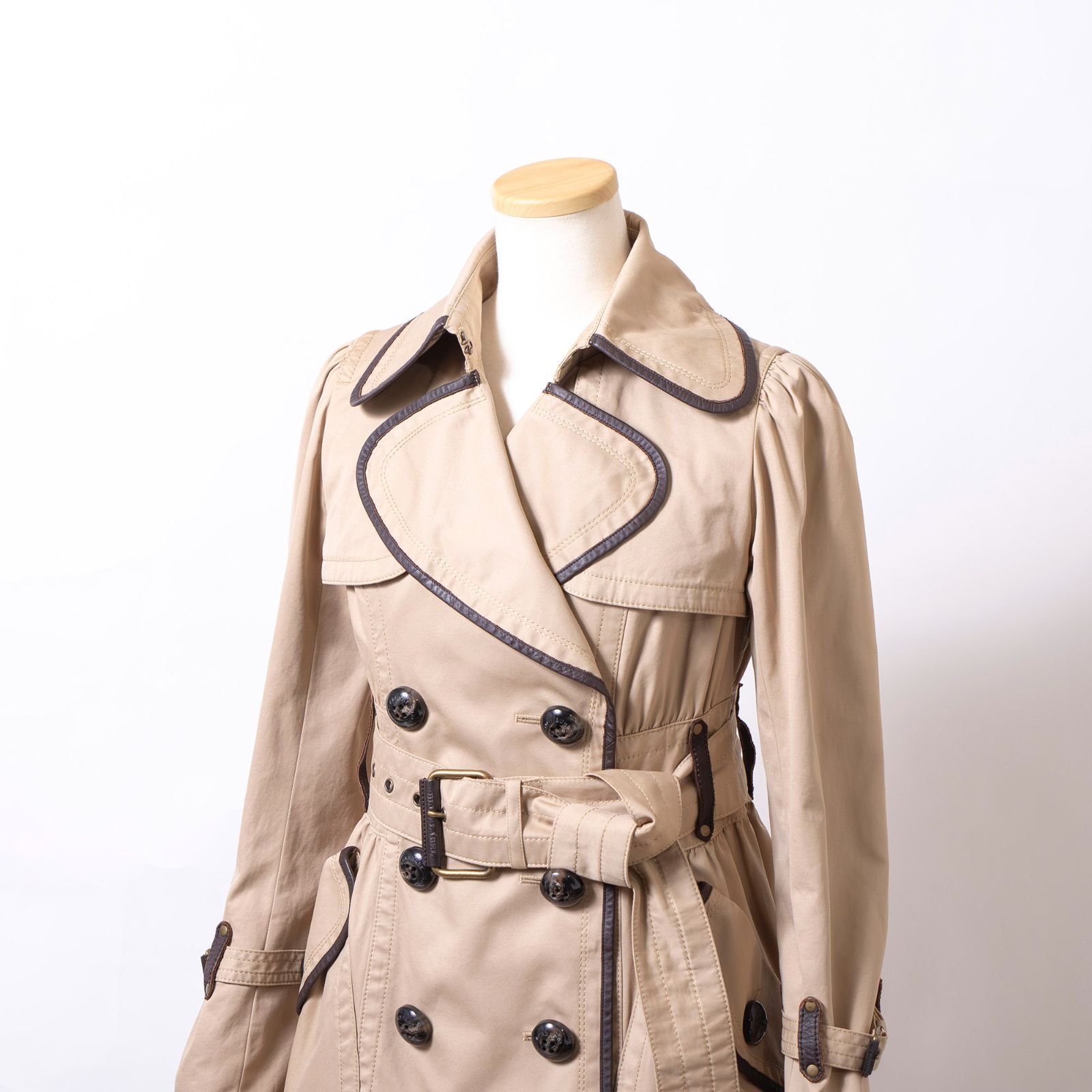 バーバリー ブルーレーベル BURBERRY BLUE LABEL トレンチコート 36 