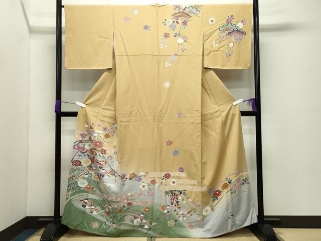 平和屋着物●つけ帯　型染め　鴛鴦　三越扱い　正絹　逸品　CABD4363dy 平和屋着物○九寸名古屋帯 花織 型染め 唐草間道 正絹 逸品 DAAU6953ob