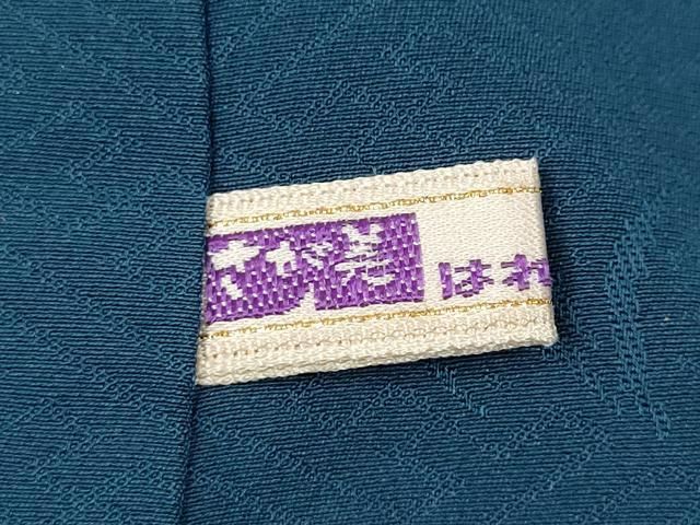平和屋着物○上質な色無地 風景草木地紋 藍色 さが美扱い 正絹 逸品