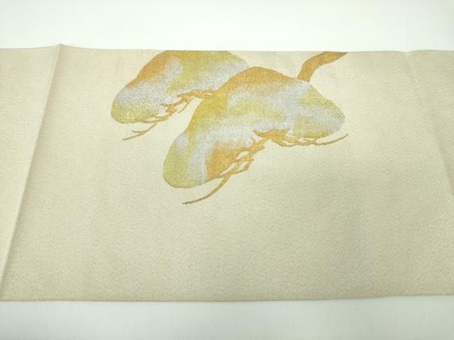 平和屋着物●爪掻き本綴れ　八寸名古屋帯　老松　金銀糸　三越扱い　正絹　逸品　DABB4868ps 平和屋着物○爪掻き本綴れ 八寸名古屋帯 老松 金銀糸 三越扱い 正絹
