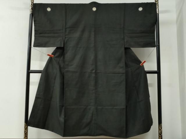 平和屋着物●男性 黒紋付 正絹 逸品 CABC6991yc