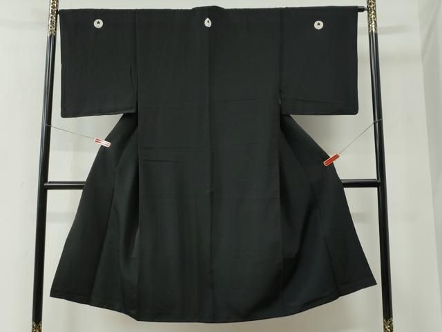 平和屋着物●男性 黒紋付 正絹 逸品 CABC6992yc
