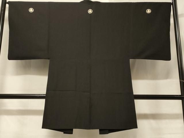 正絹 逸品 長羽織 平和屋着物∞男性 紬地 未使用 格子柄 格子 褐返色