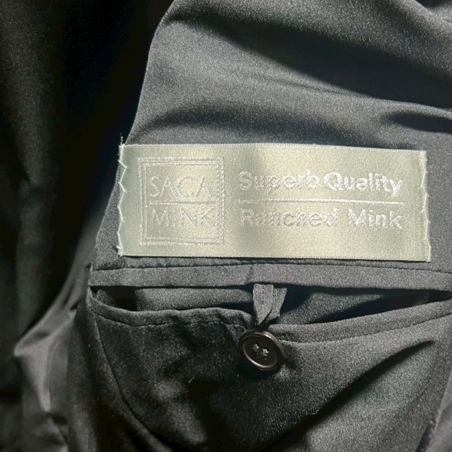 最高級 銀タグ サガミンク リアルファーコート 豪華裏地刺繍