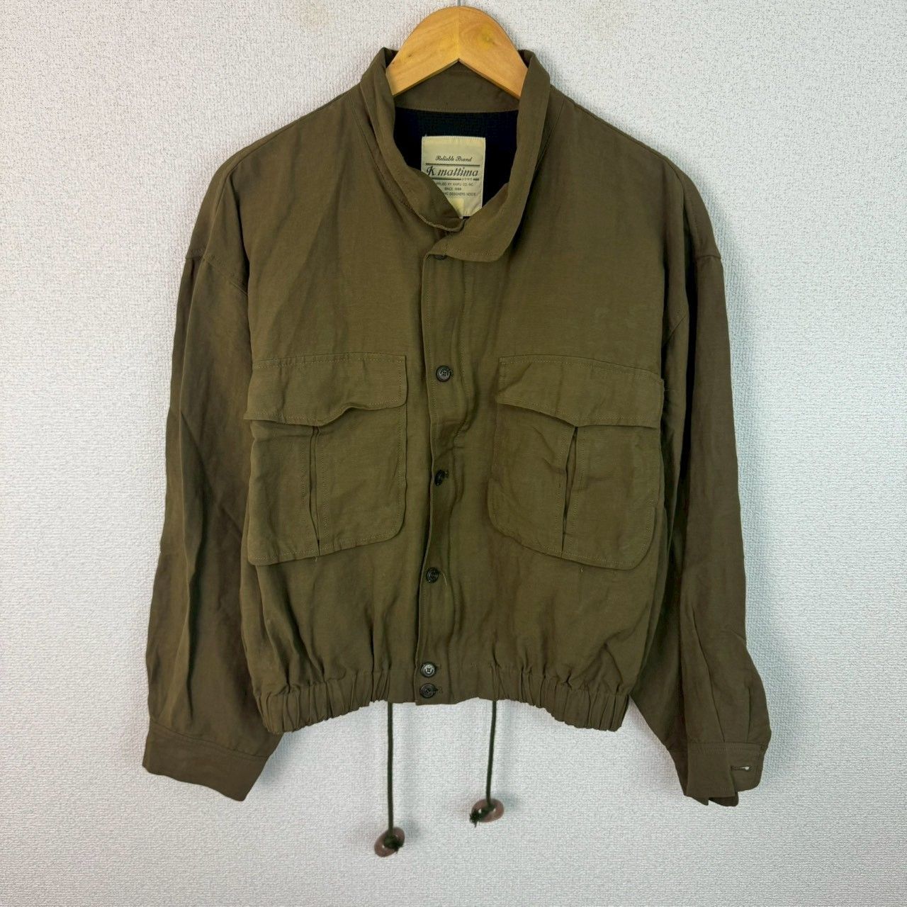 K mattina UOMO フルジップジャケット 無地 カーキ 4サイズ メンズ 