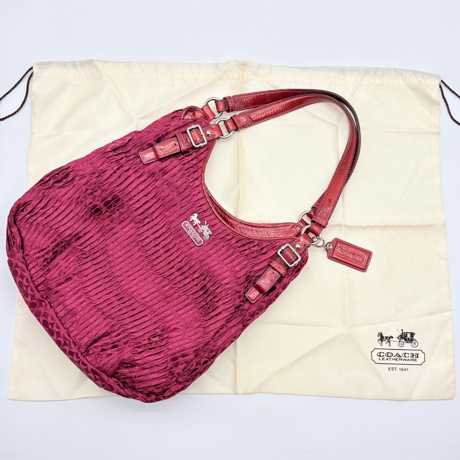 COACH y2k Madison Gathered Maggie signature handbag コーチ