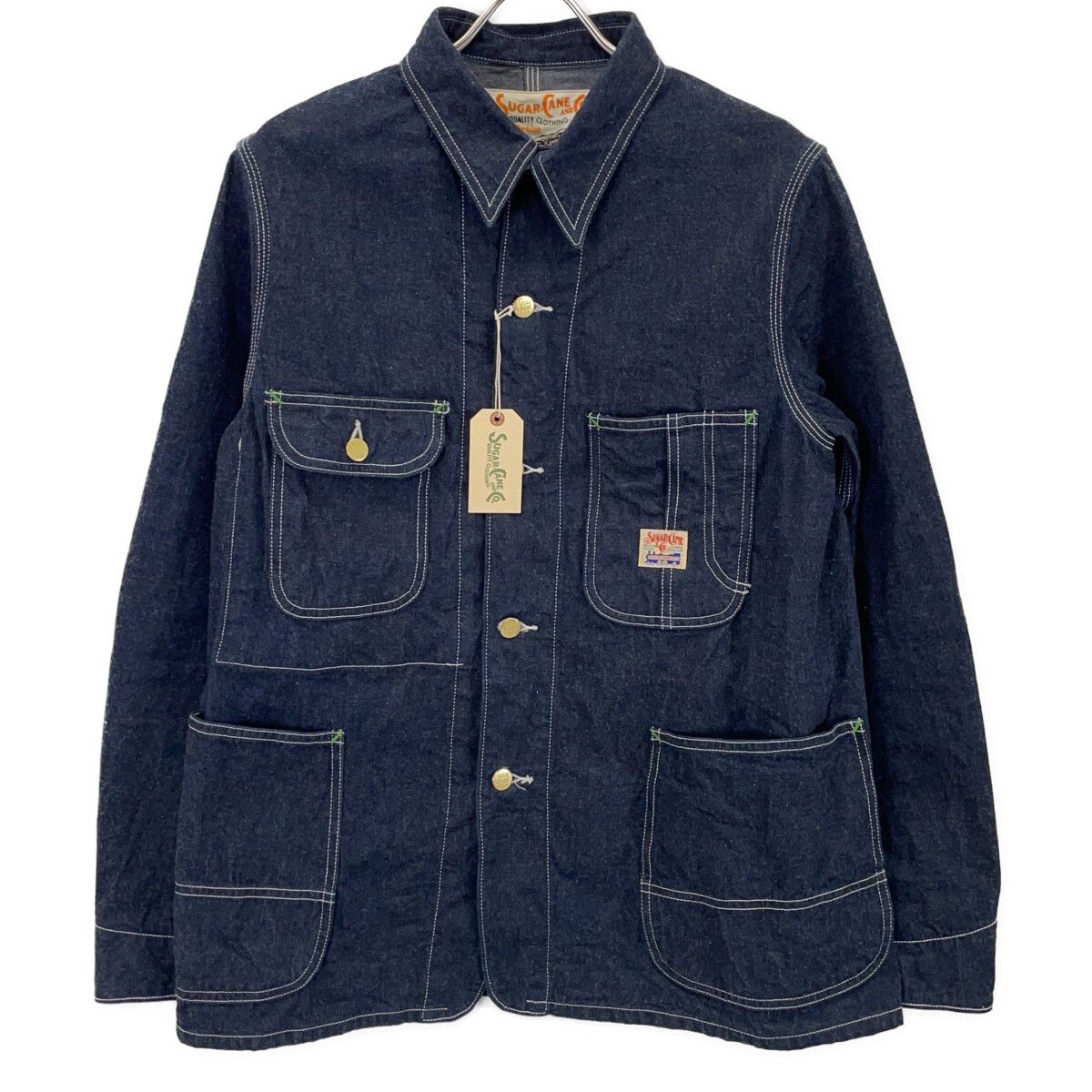 SUGAR CANE シュガーケーン SC15655 ｲﾝﾃﾞｨｺﾞ ﾃﾞﾆﾑ ｶﾊﾞｰｵｰﾙ ｼﾞｬｹｯﾄ 38