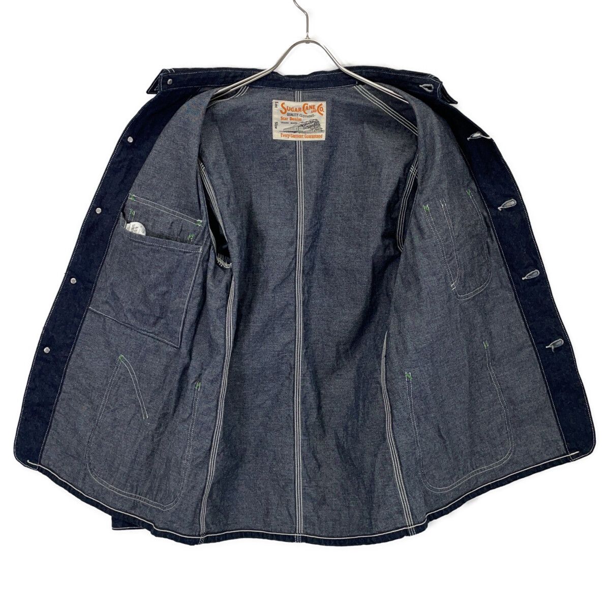 SUGAR CANE シュガーケーン SC15655 ｲﾝﾃﾞｨｺﾞ ﾃﾞﾆﾑ ｶﾊﾞｰｵｰﾙ ｼﾞｬｹｯﾄ 38