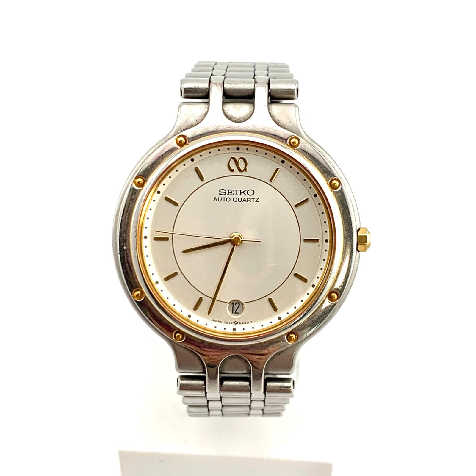 ジャンク】SEIKO 7M12-6A20 自動クォーツ 腕時計 シルバー/ゴール 