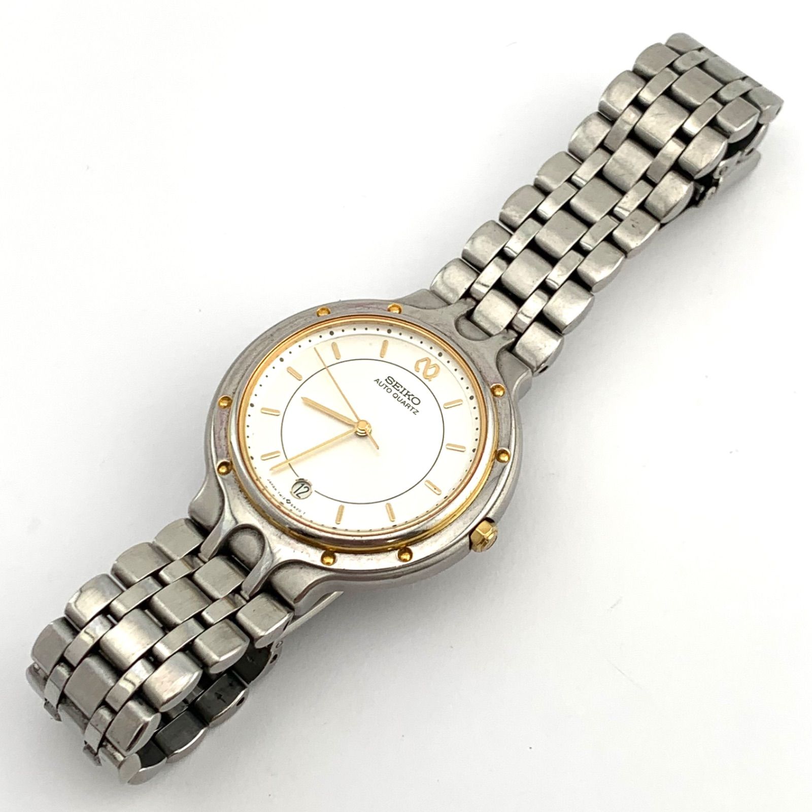 ジャンク】SEIKO 7M12-6A20 自動クォーツ 腕時計 シルバー/ゴール 