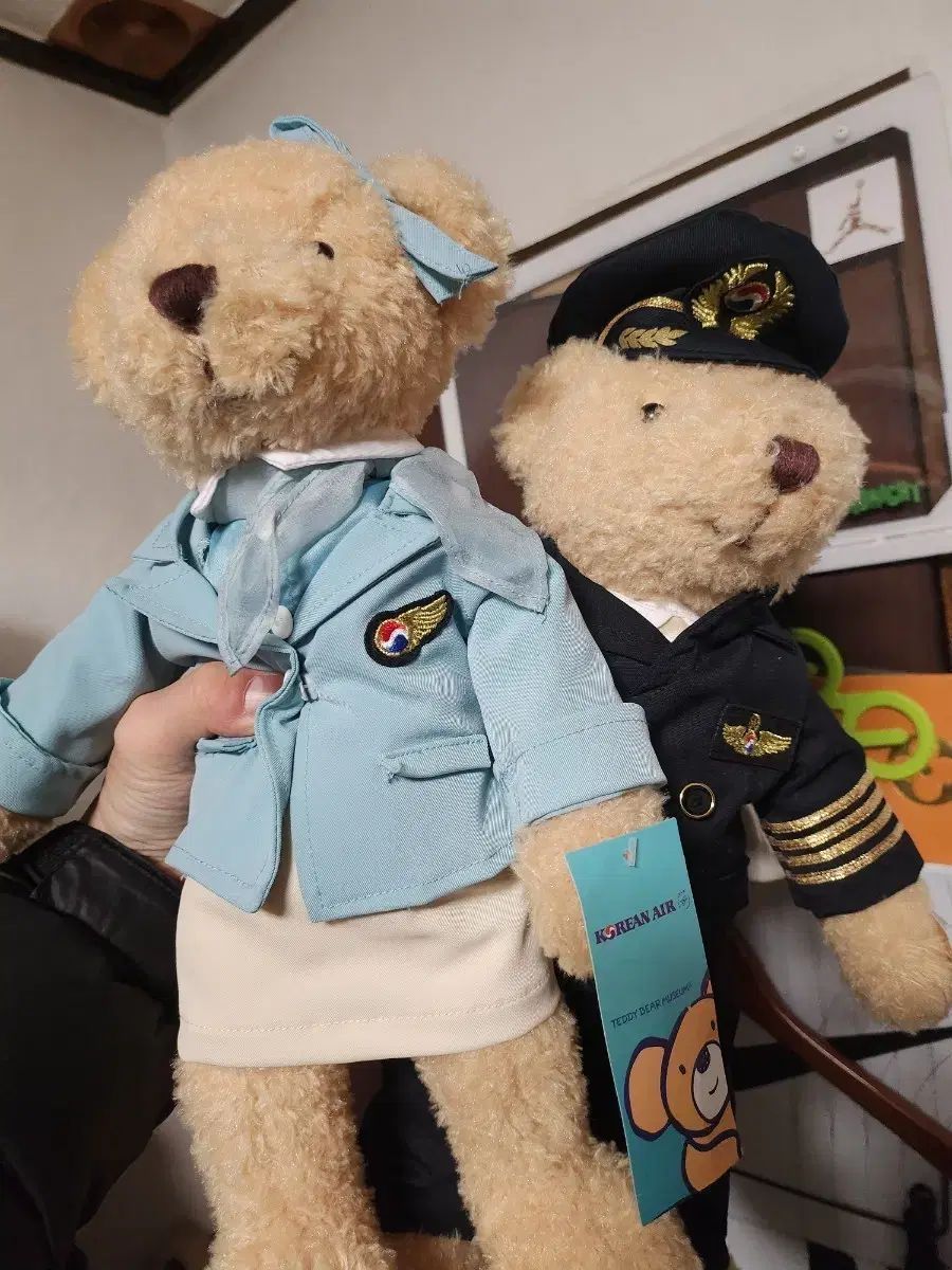 大韓航空 テディベア ぬいぐるみ セット パイロットジャンパー/丈
