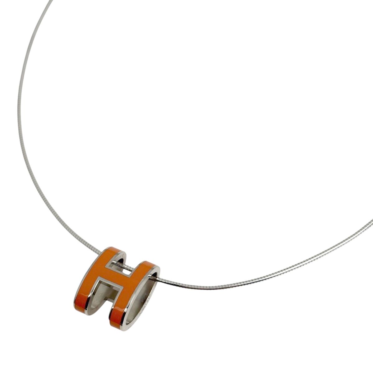 エルメス HERMES ポップアッシュ ネックレス Hロゴ ネックレス メタル 