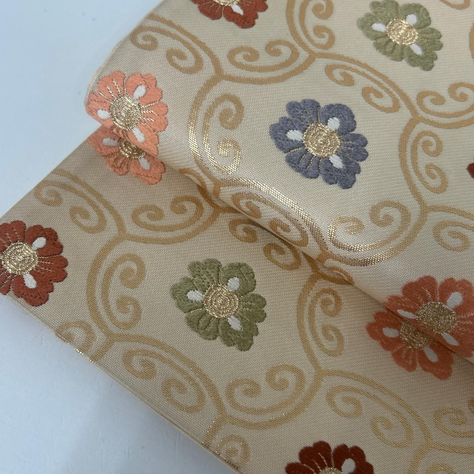 袋帯 正絹 唐織 上品な加工 美しいデザイン 六通 MA-4067 - メルカリ