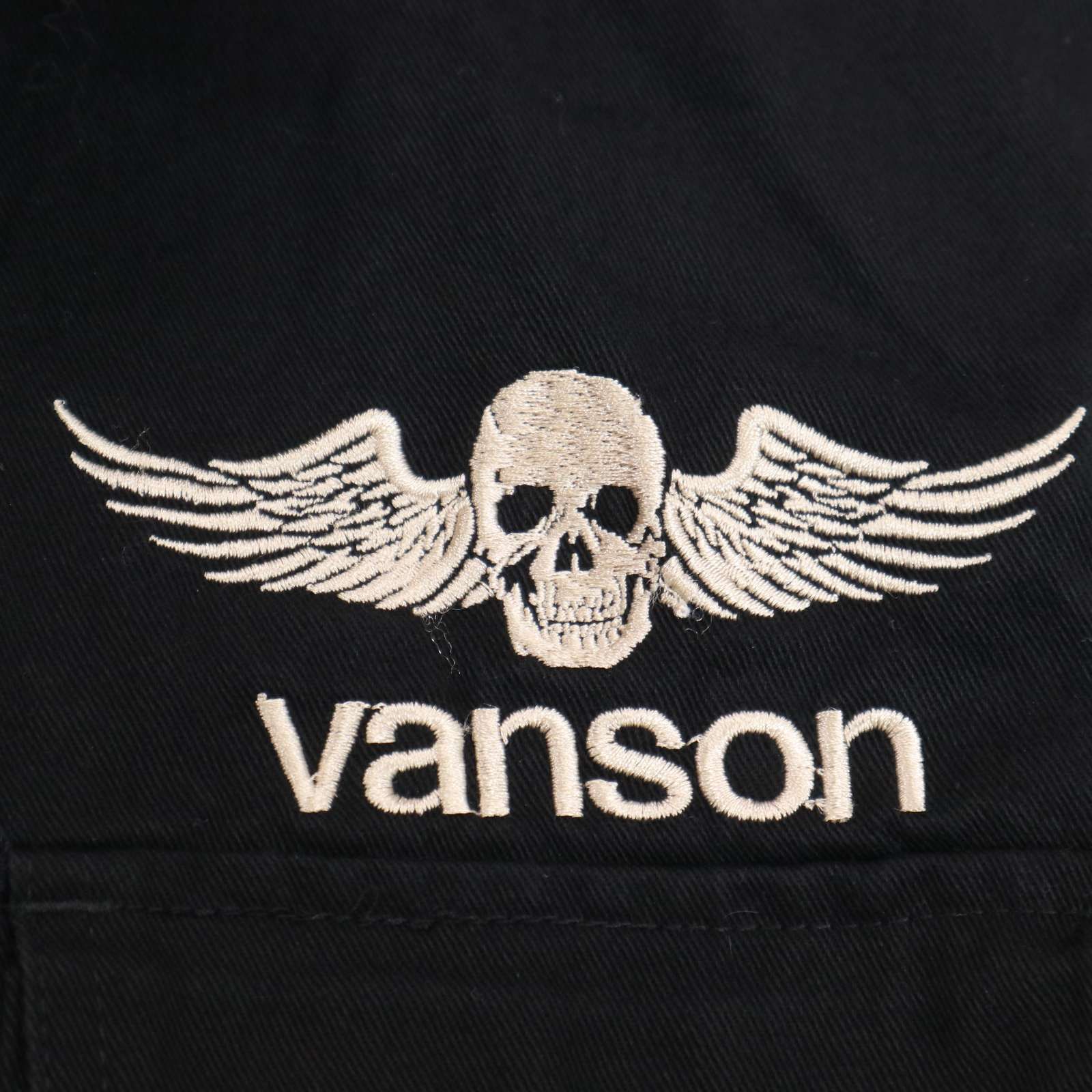 VANSON バンソン 通年 ロゴ&スカル刺繍☆ 長袖 ワーク シャツ 