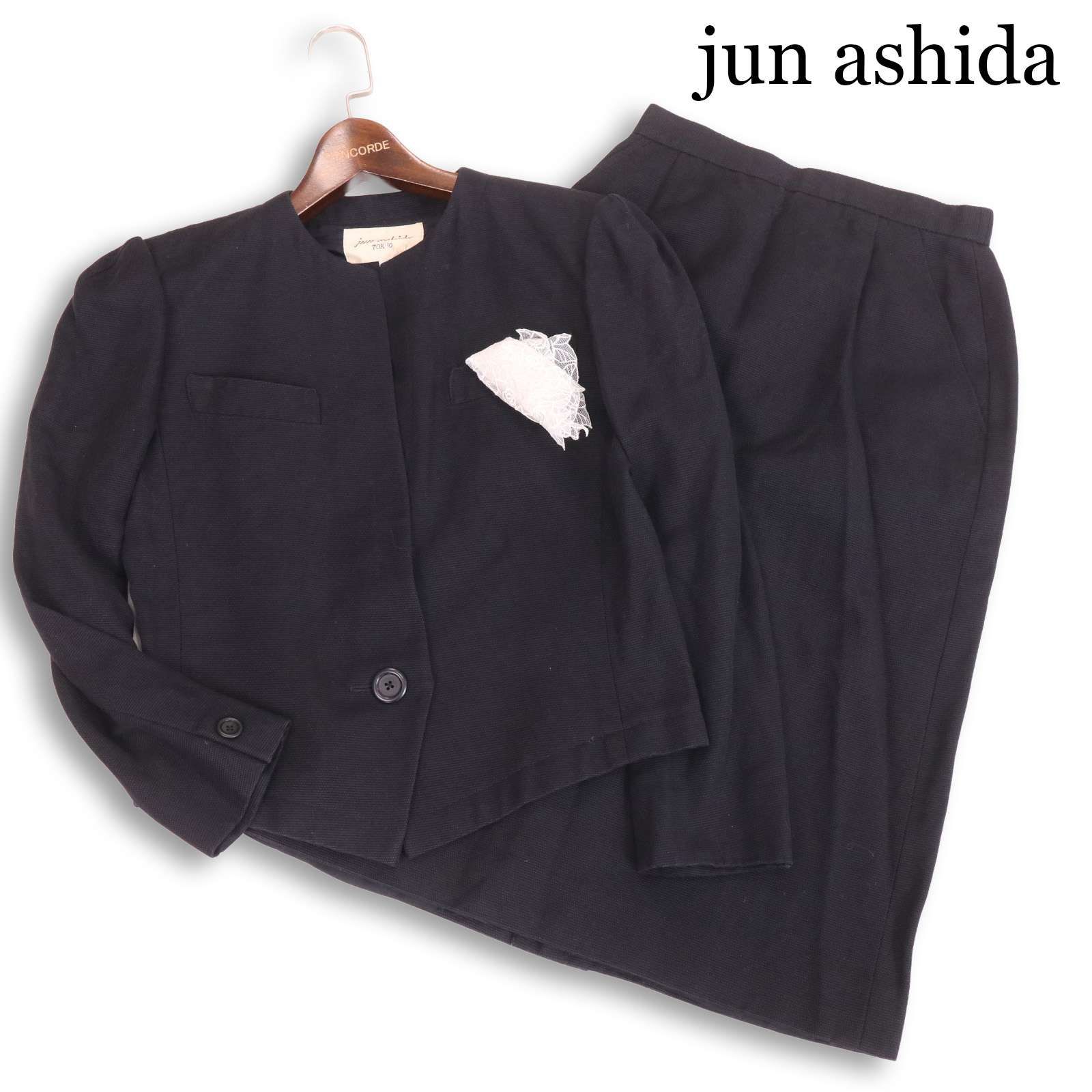 jun ashida ジュンアシダ 通年☆ セットアップ スーツ ノーカラー