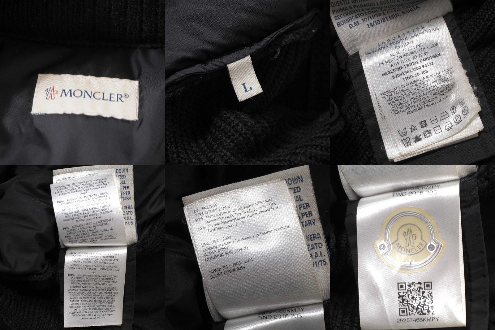 モンクレール MONCLER ハイブリッド ダウンジャケット ニット切替 L