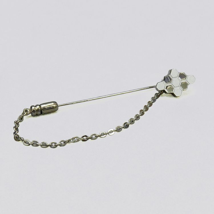 MICHIKO LONDON ラペルピン チェーン付 日本製 シルバー ミチコ