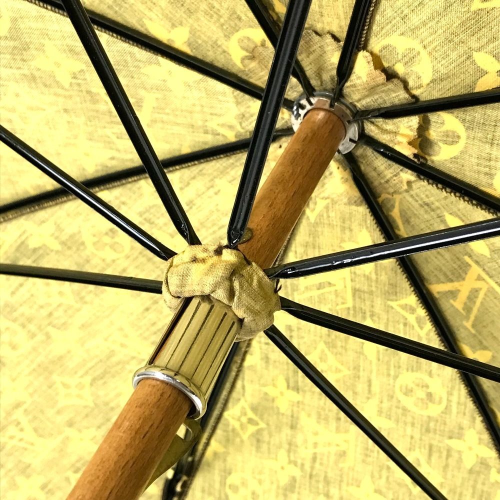 LOUIS VUITTON ルイヴィトン 傘 ヴィンテージ コットン ブラウン