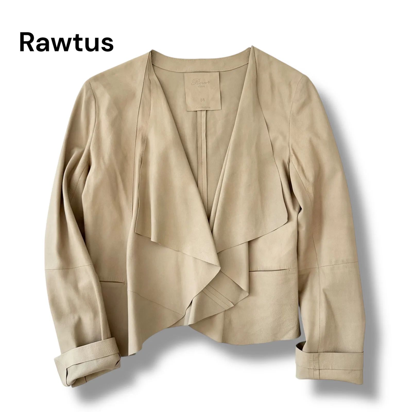 RAWTUS ロゥタス ゴートスキン レザー ジャケット 38 M ベージュ 