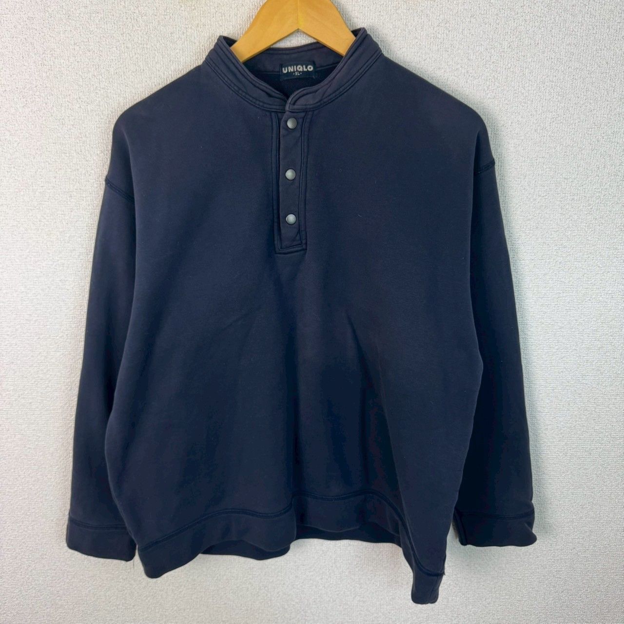 OLD UNIQLO ユニクロ スナップ ヘンリーネック スウェット 無地 