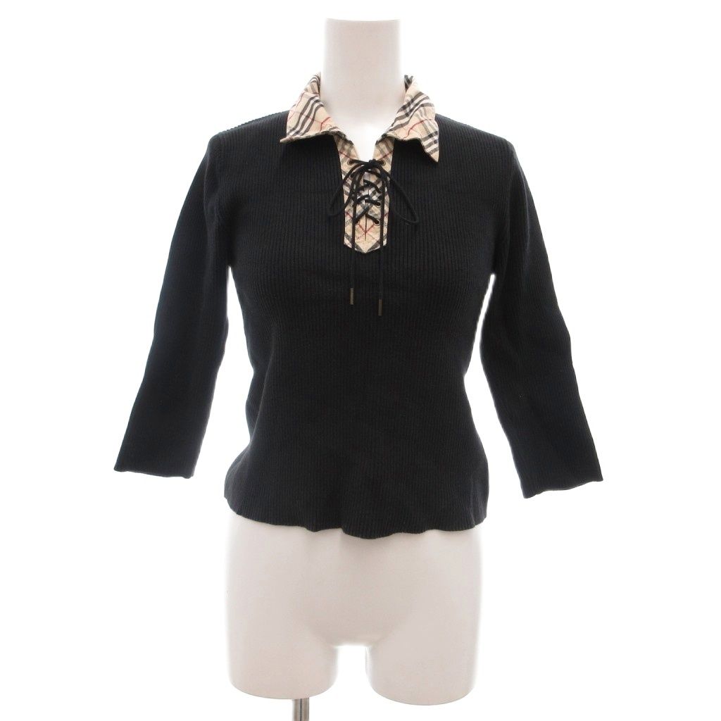 バーバリー ロンドン BURBERRY LONDON 襟付きニット セーター 150A 黒