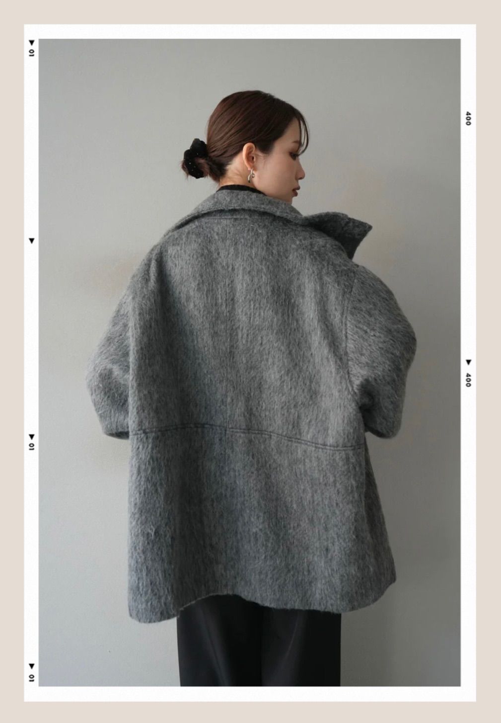 LIAN シャギースタンドカラーコート チャコール lumierリュミエ - メルカリ