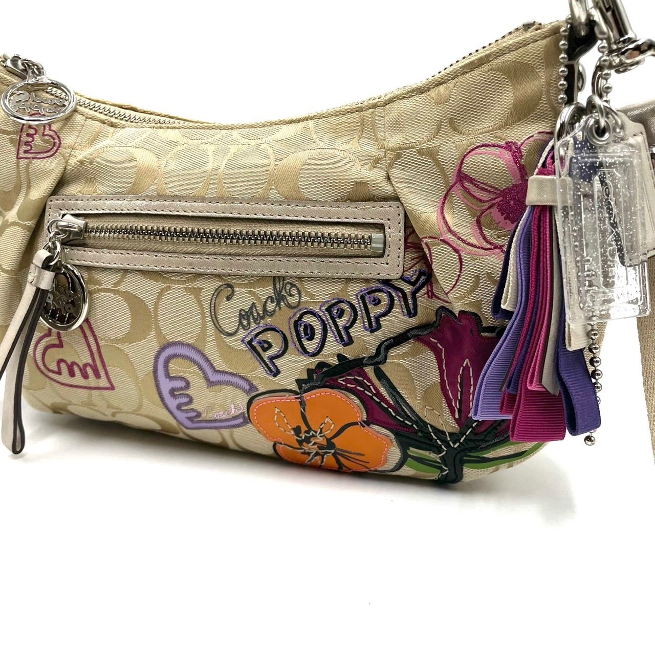 美品○ COACH コーチ 2way ショルダーバッグ ワンショルダー ポピー 