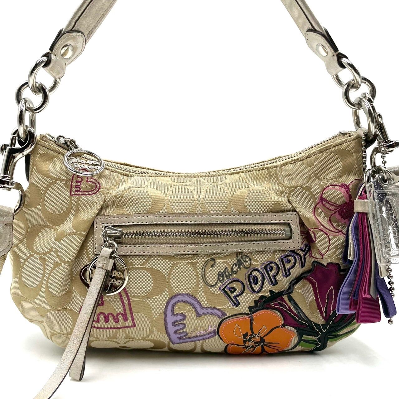 美品○ COACH コーチ 2way ショルダーバッグ ワンショルダー ポピー 