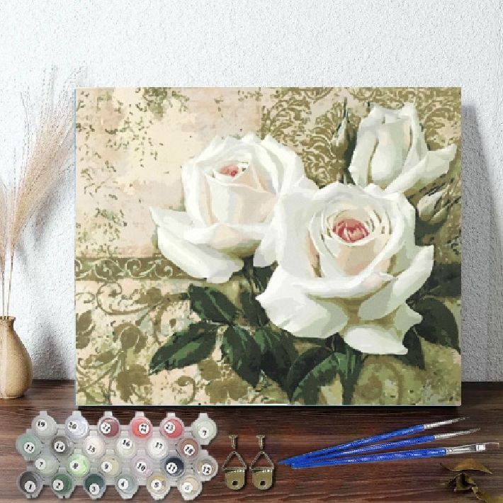 白い牡丹/油絵(大人の塗り絵) - メルカリ